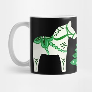 Christmas Dala Horse in green Mug